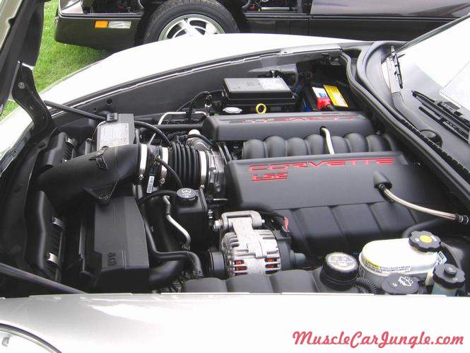 C6 Silver Corvette LS2 Engine