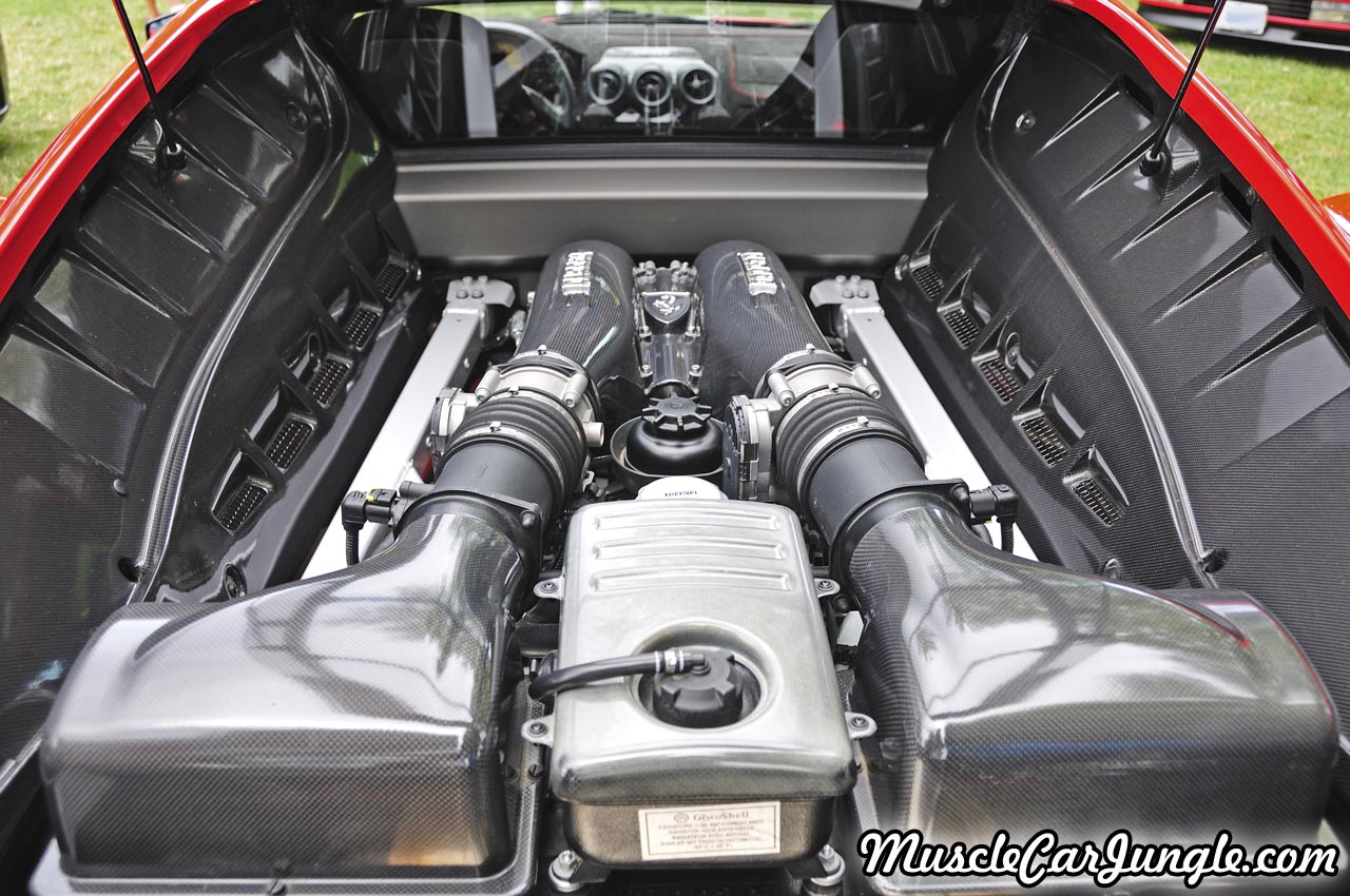 Red Ferrari F430 Scuderia Engine