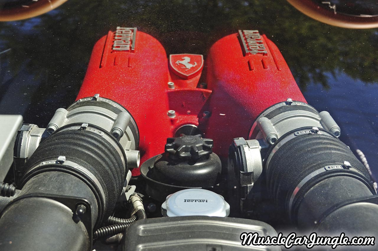 Red Ferrari F430 Spider Engine