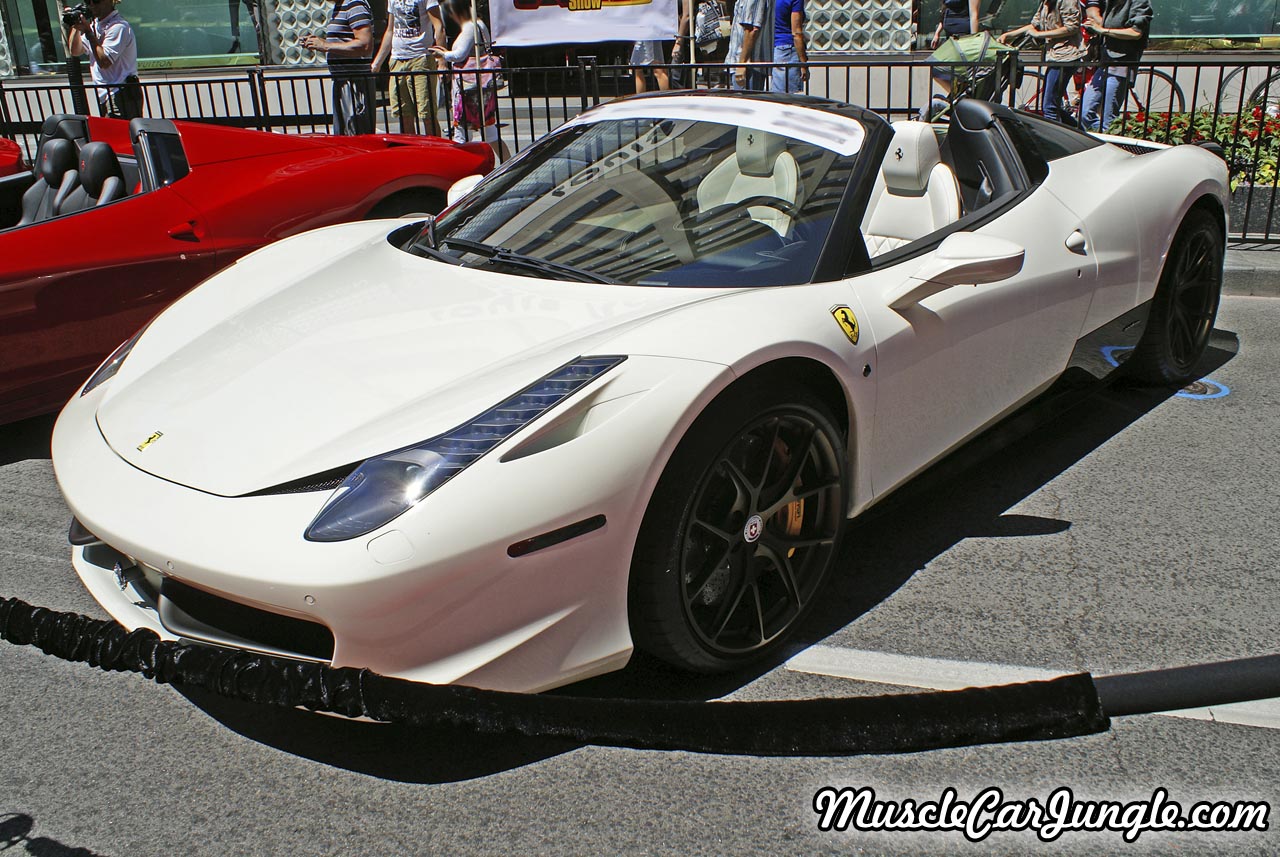 2013 White Ferrari 458 Spider Front Left
