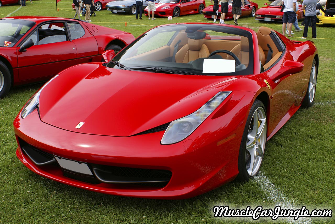 Red 2013 Ferrari 458 Spider Front Left