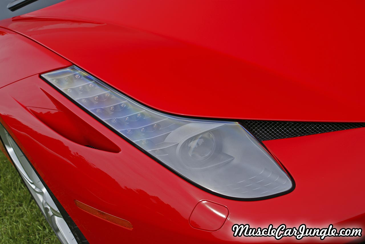 Red 2013 Ferrari 458 Spider Headlight