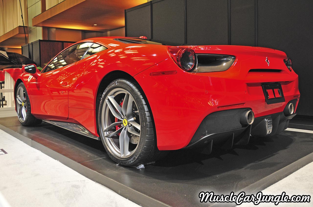 Red 2016 Ferrari 488 GTB Rear Left