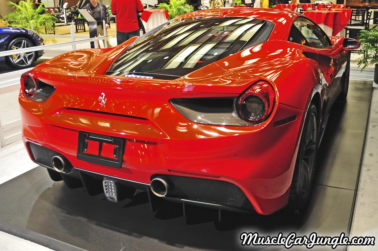 Red 2016 Ferrari 488 GTB Rear Right
