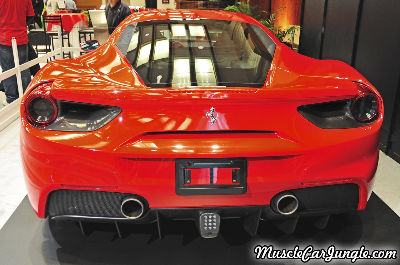 Red 2016 Ferrari 488 GTB Rear