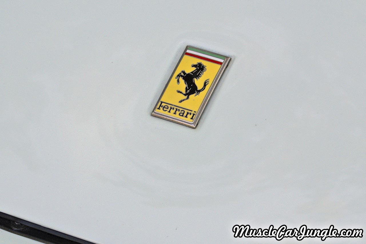 White Ferrari Testarossa Hood Emblem
